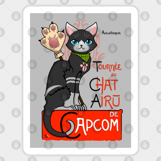 Monster Hunter World black cat Sticker by FbsArts